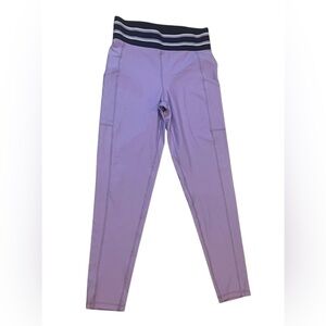 Aerie chill play move light purple side pocket size large striped waistband